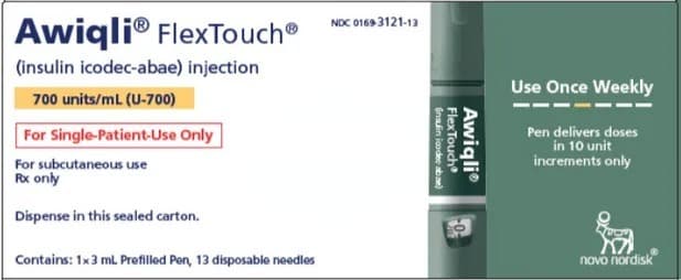 AWIQLI FlexTouch Pen 3 mL (Insulin Icodec 700 U/mL)