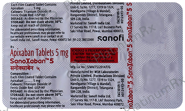 SANOXABAN 5MG Tablets