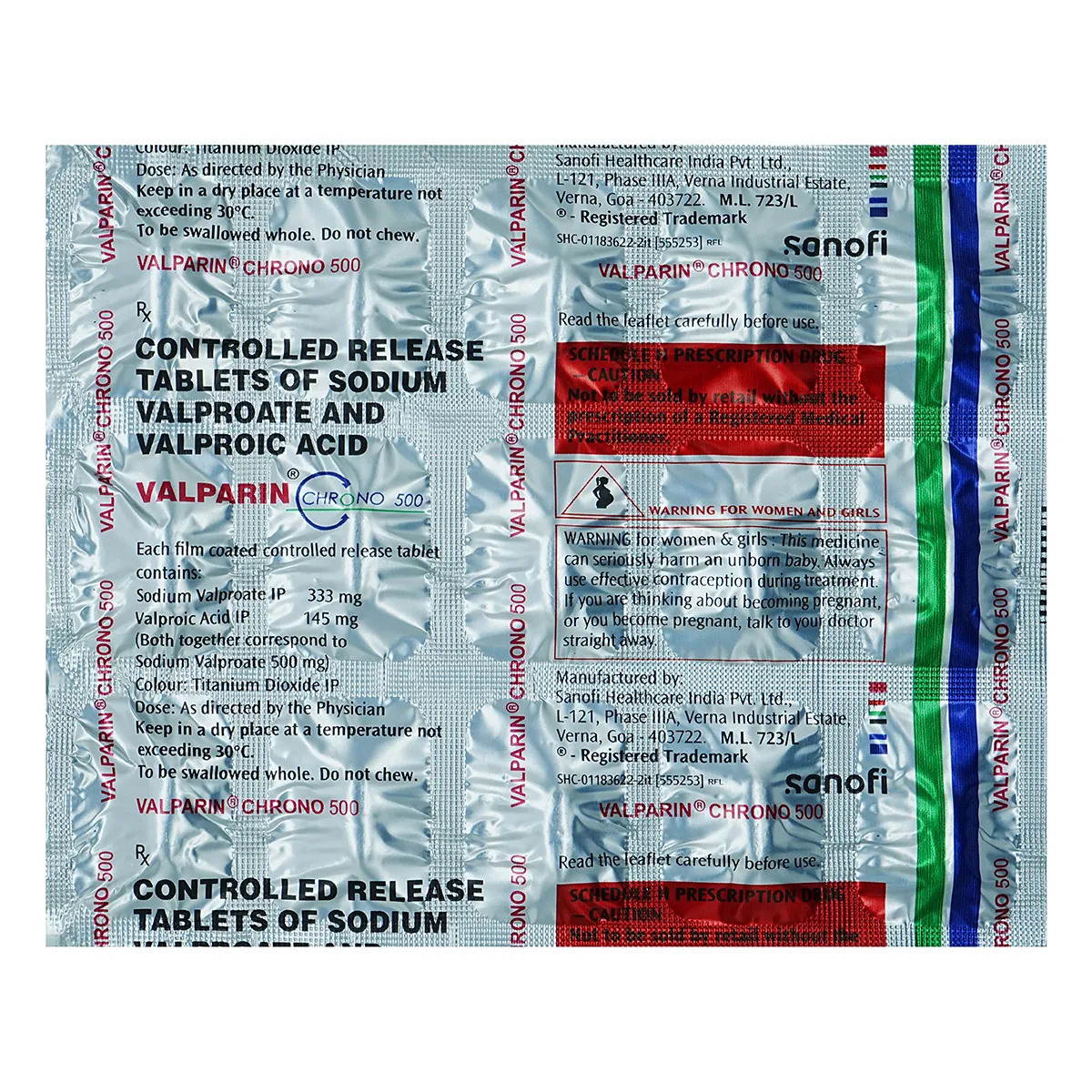 VALPARIN CHRONO 500 TABLET