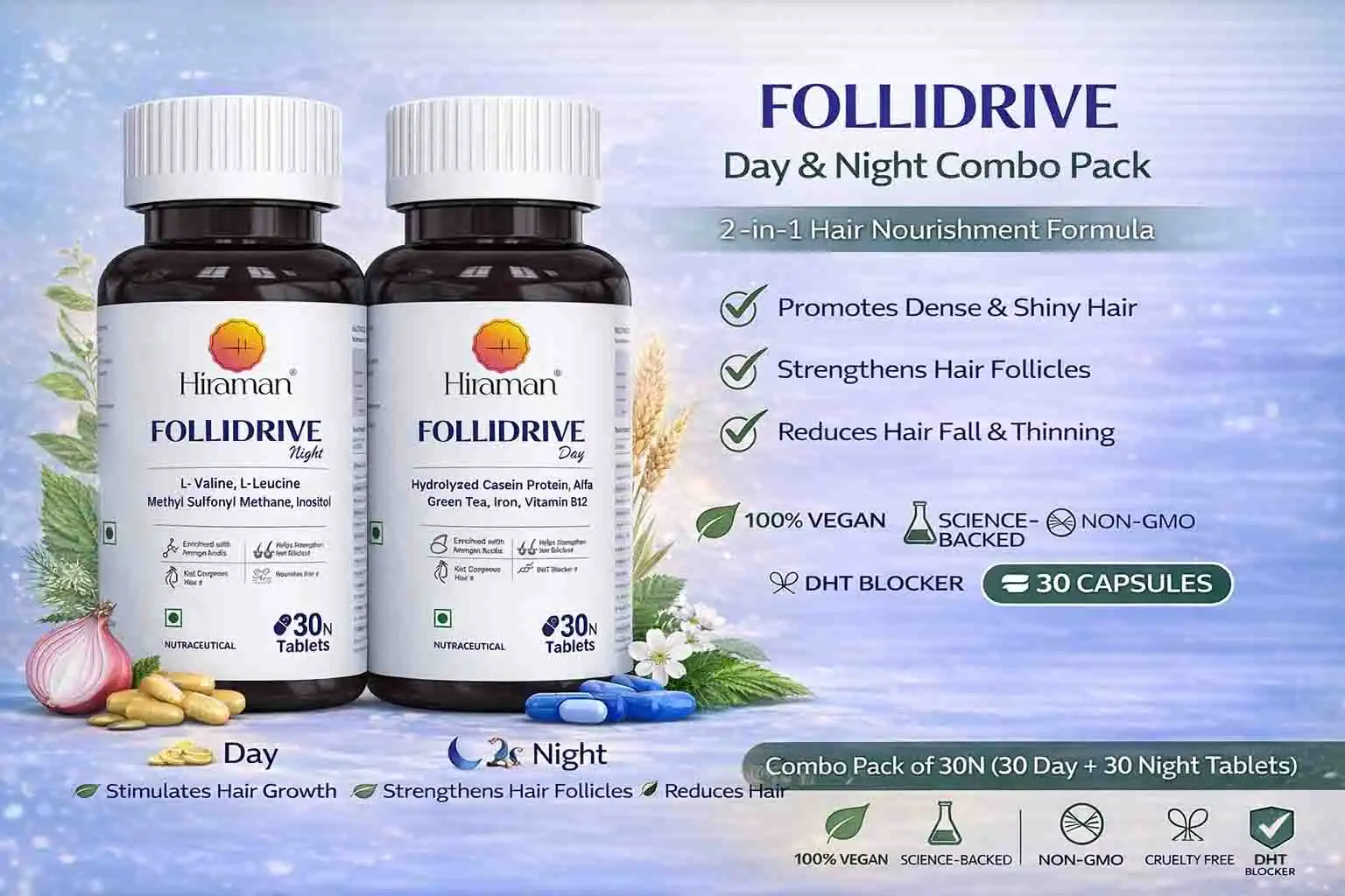 FOLLIDRIVE COMBO PACK OF DAY & NIGHT(30 EACH) TABLET